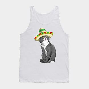 Cat Mexican hat Tank Top